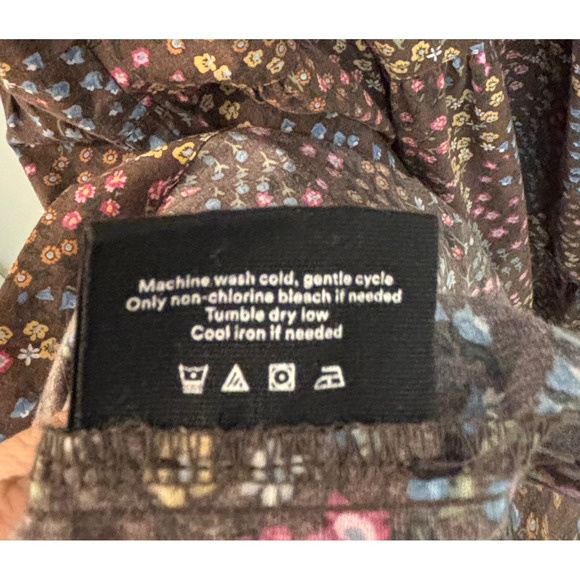 Summersalt The Countryside Poplin Tiered Shirtdress Floral Prairie In Brown - M - Picture 5 of 6